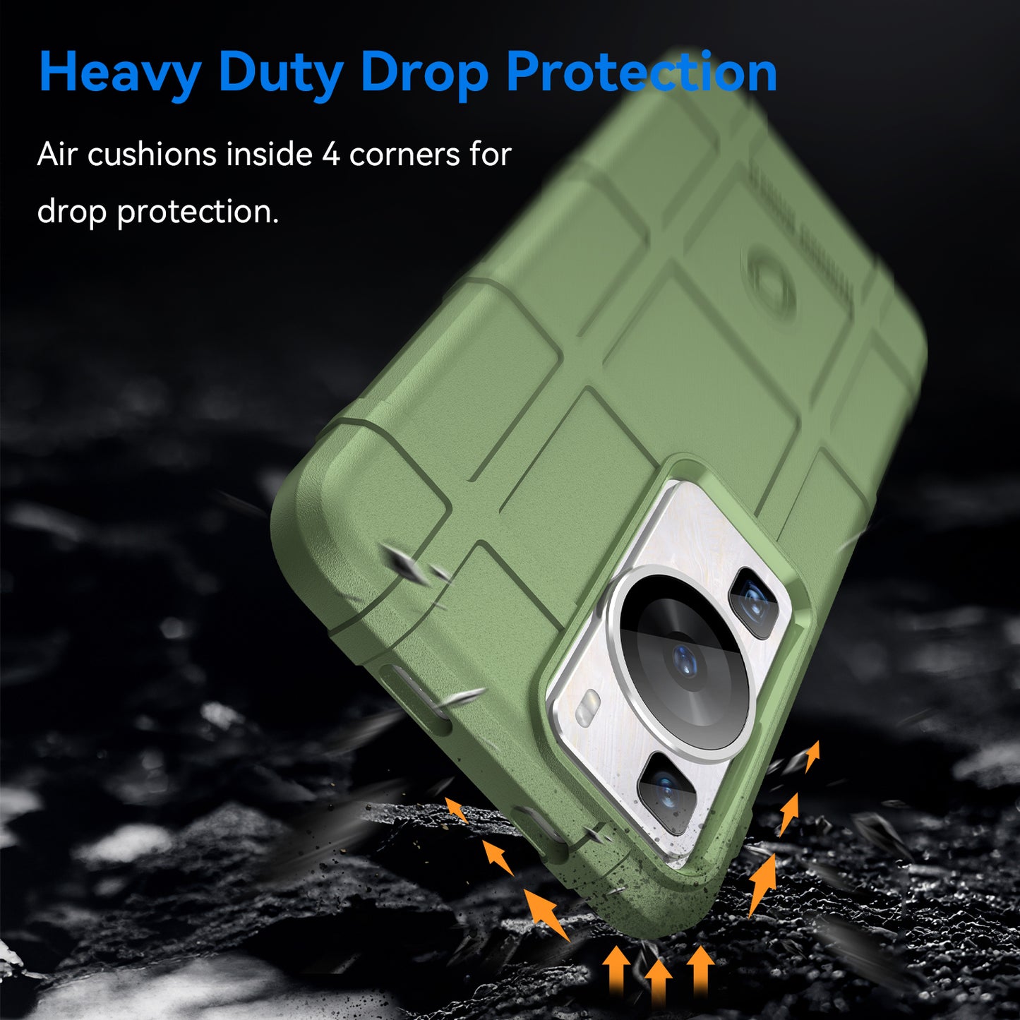 For Huawei P60 / P60 Pro Square Grid Texture Phone Case Scratch-resistant Cell Phone Cover
