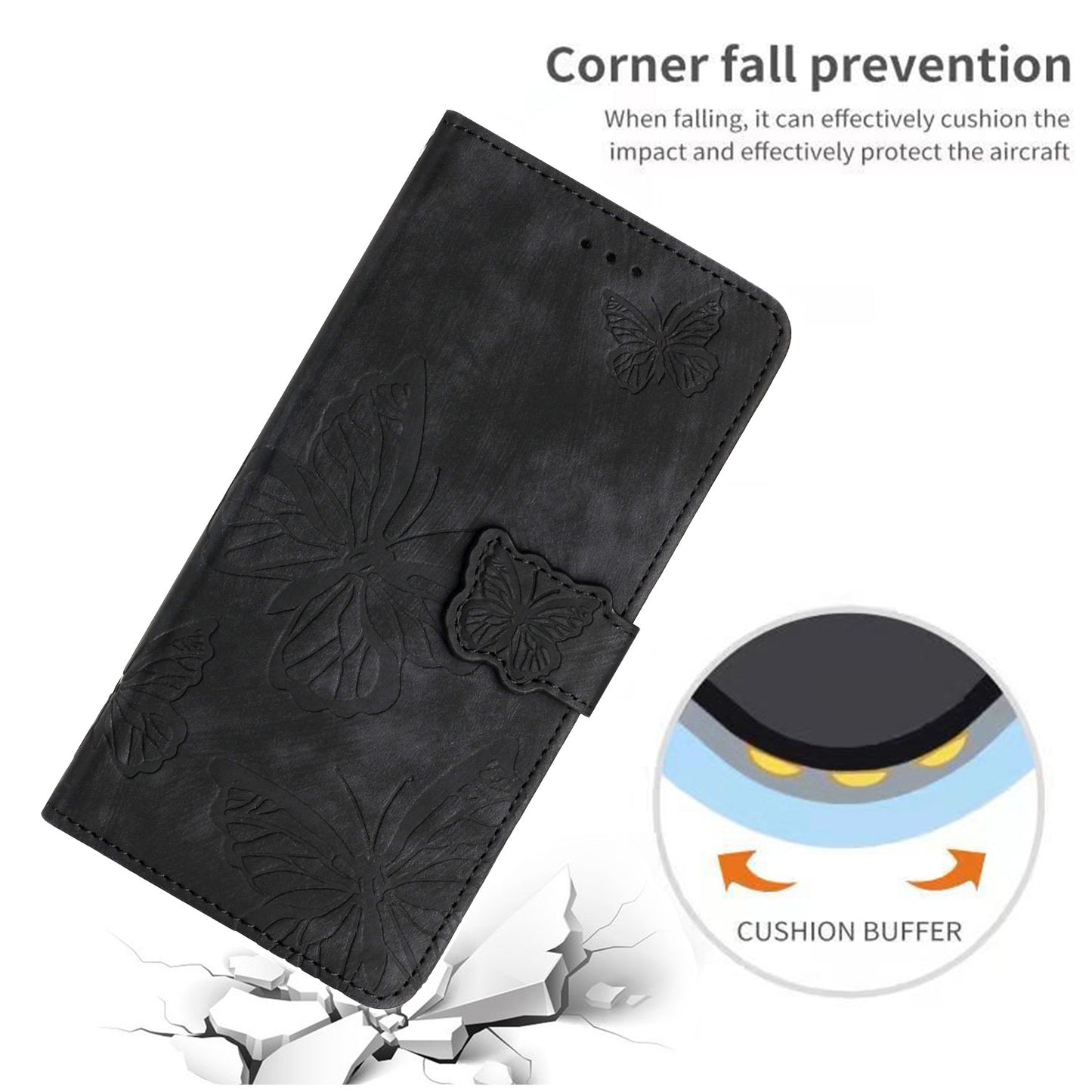 For Huawei P30 Lite Stand Wallet Skin-touch Leather Phone Case Butterfly Imprinted Cover