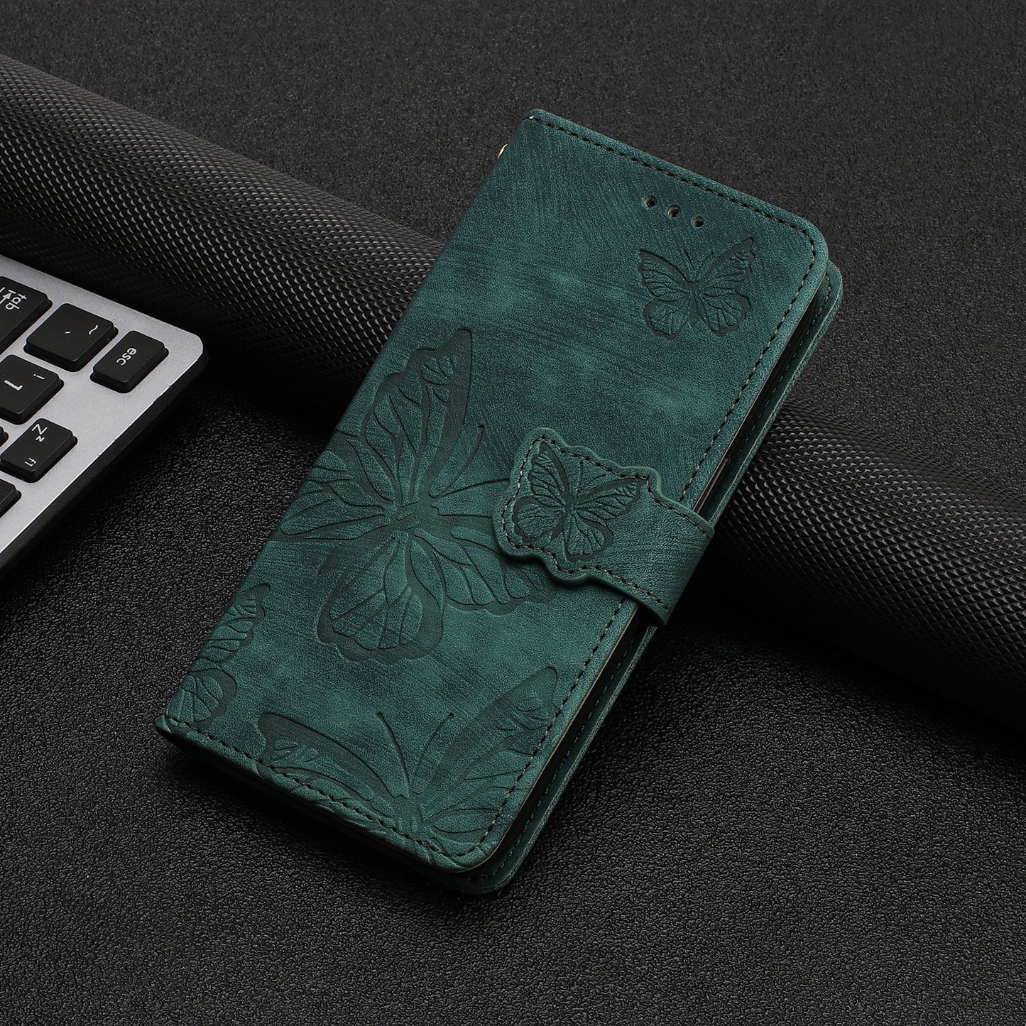 For Huawei P30 Lite Stand Wallet Skin-touch Leather Phone Case Butterfly Imprinted Cover