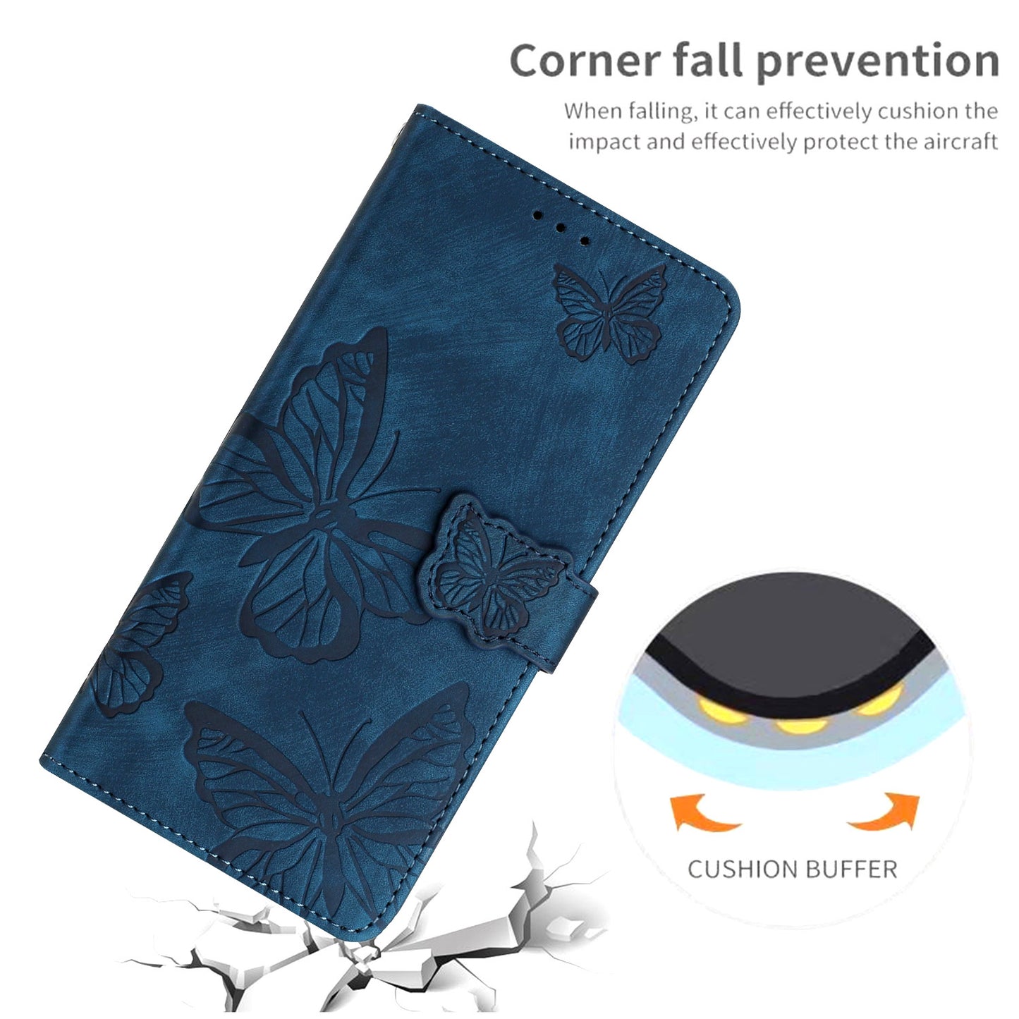 For Huawei P30 Lite Stand Wallet Skin-touch Leather Phone Case Butterfly Imprinted Cover