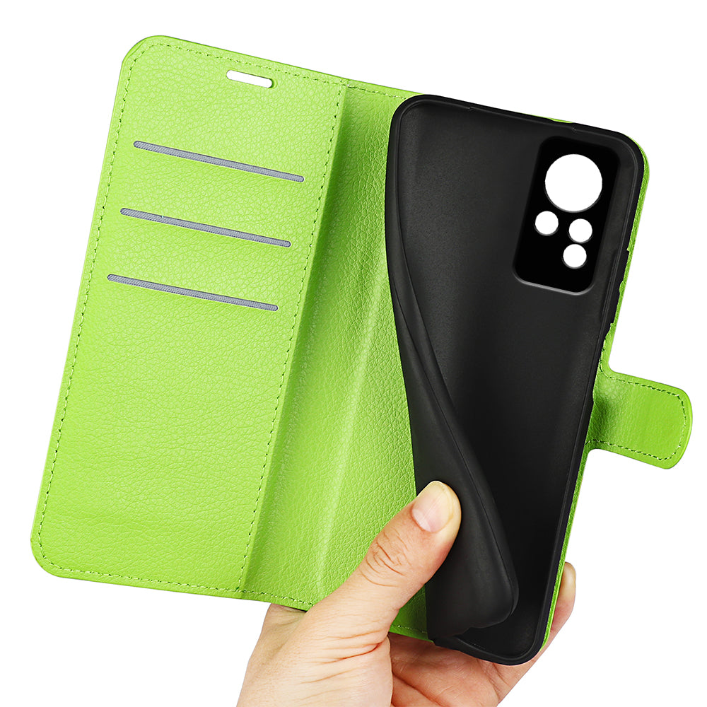For Infinix Note 11 Wallet Function Litchi Texture Leather Shell Cover Phone Stand Case