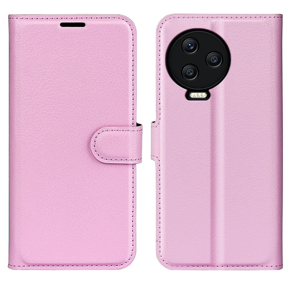 For Infinix Note 12 Pro 4G Anti-Fingerprint PU Leather Wallet Shell Flip Stand Litchi Texture Phone Case Cover