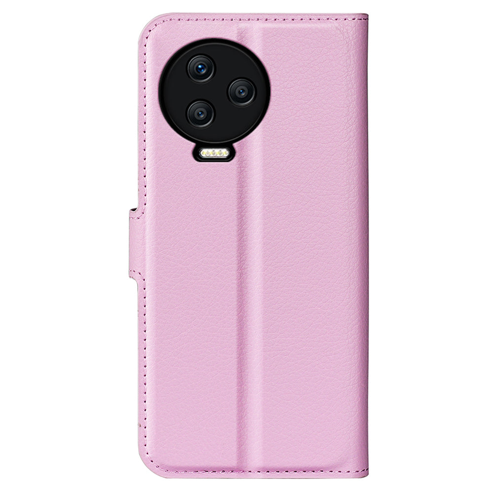 For Infinix Note 12 Pro 4G Anti-Fingerprint PU Leather Wallet Shell Flip Stand Litchi Texture Phone Case Cover