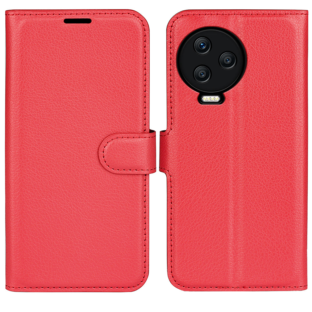 For Infinix Note 12 Pro 4G Anti-Fingerprint PU Leather Wallet Shell Flip Stand Litchi Texture Phone Case Cover