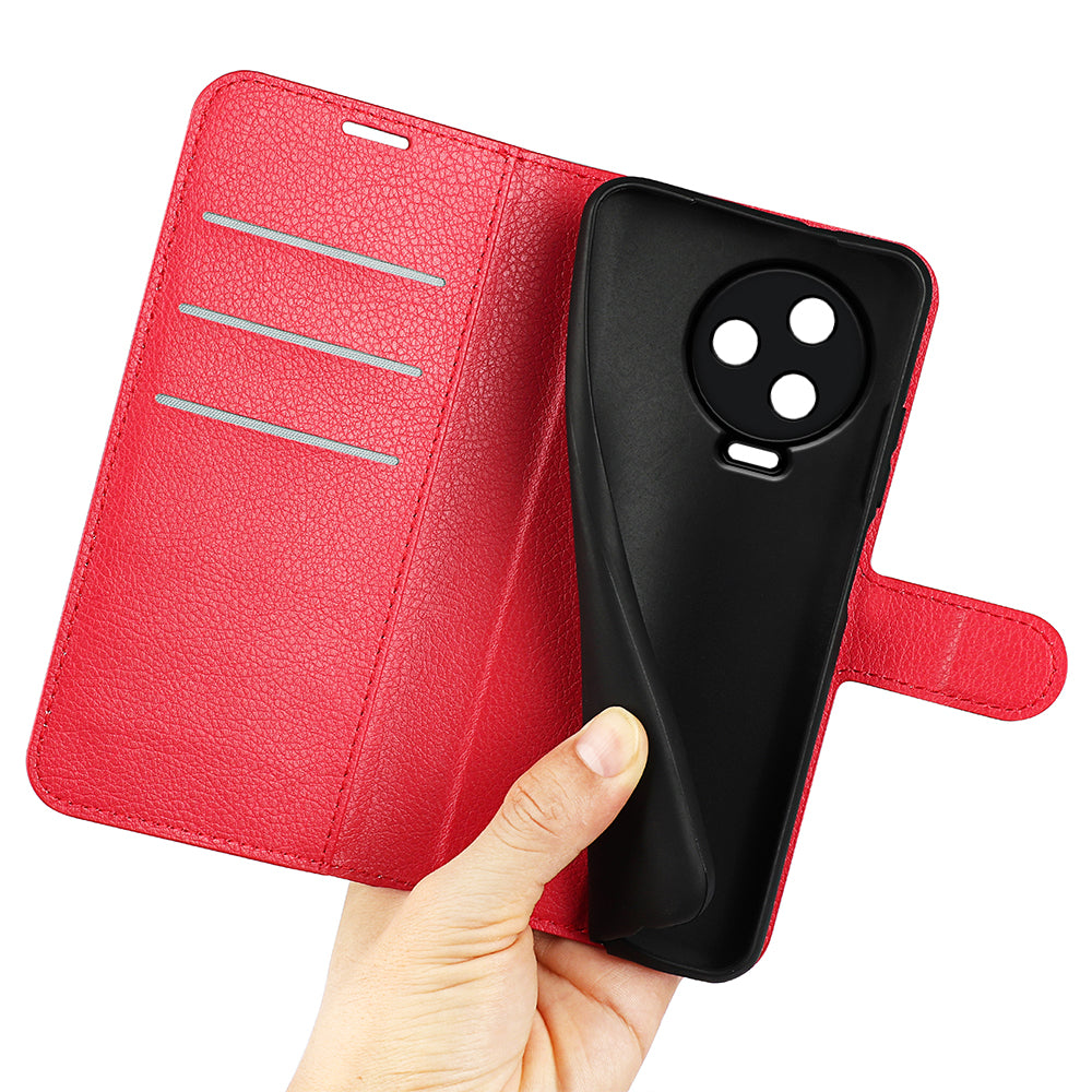 For Infinix Note 12 Pro 4G Anti-Fingerprint PU Leather Wallet Shell Flip Stand Litchi Texture Phone Case Cover