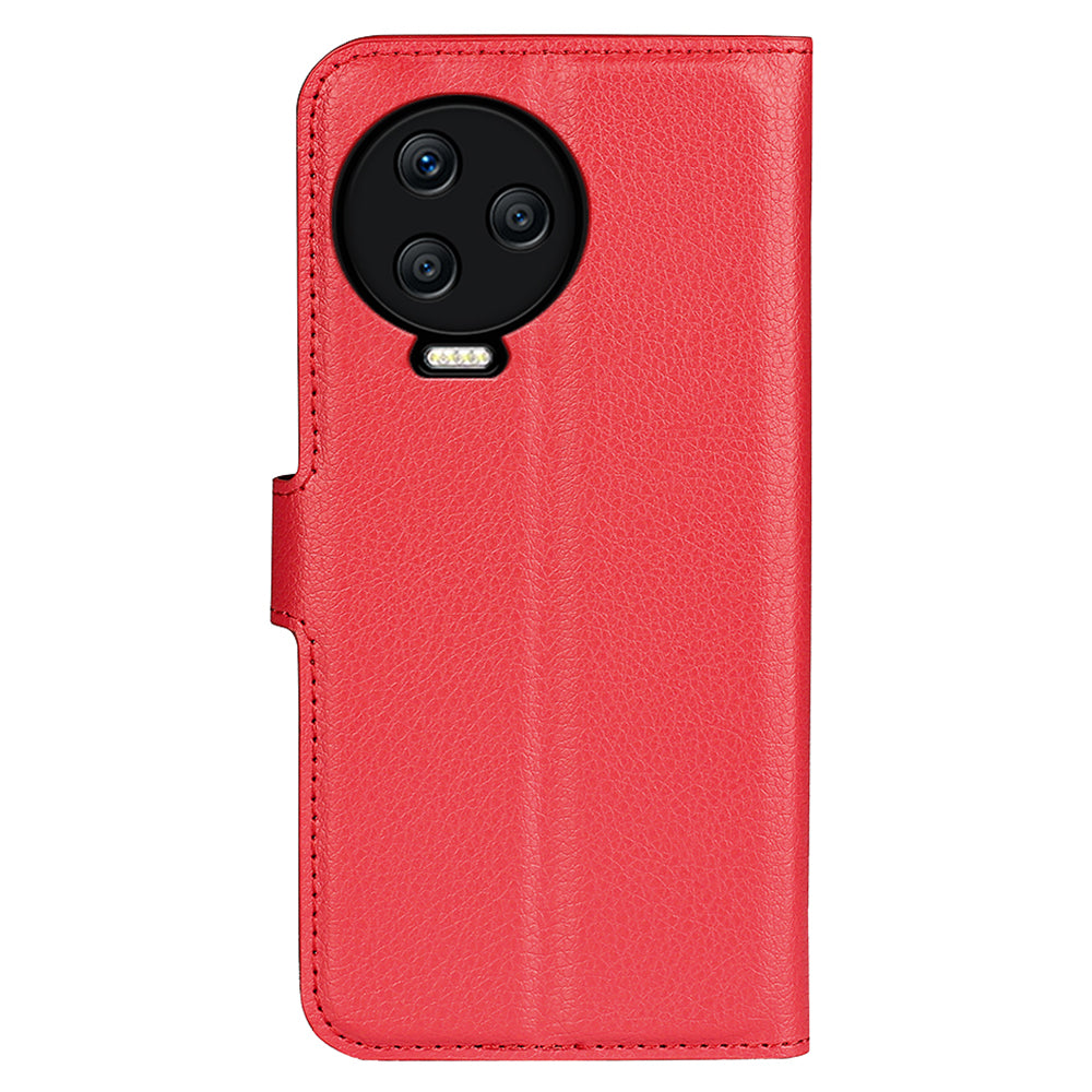 For Infinix Note 12 Pro 4G Anti-Fingerprint PU Leather Wallet Shell Flip Stand Litchi Texture Phone Case Cover