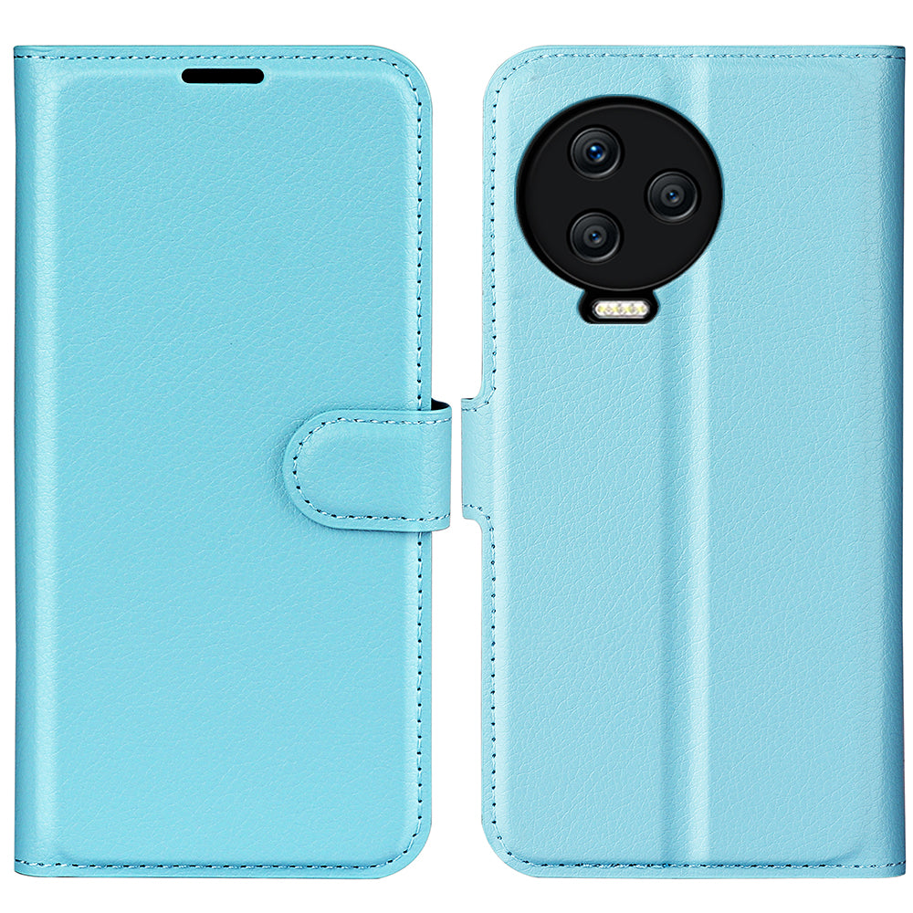 For Infinix Note 12 Pro 4G Anti-Fingerprint PU Leather Wallet Shell Flip Stand Litchi Texture Phone Case Cover