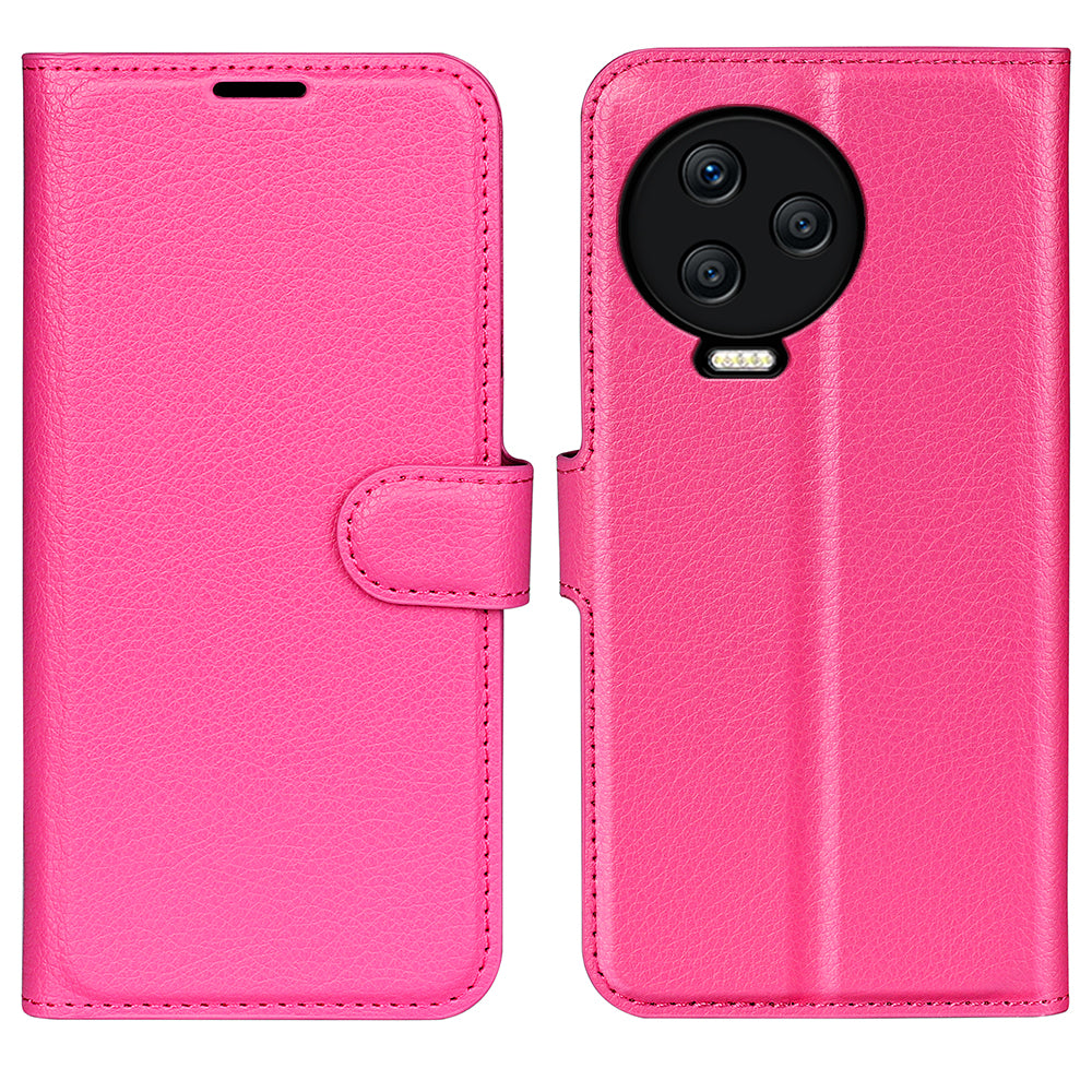 For Infinix Note 12 Pro 4G Anti-Fingerprint PU Leather Wallet Shell Flip Stand Litchi Texture Phone Case Cover