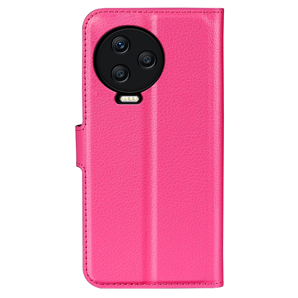 For Infinix Note 12 Pro 4G Anti-Fingerprint PU Leather Wallet Shell Flip Stand Litchi Texture Phone Case Cover