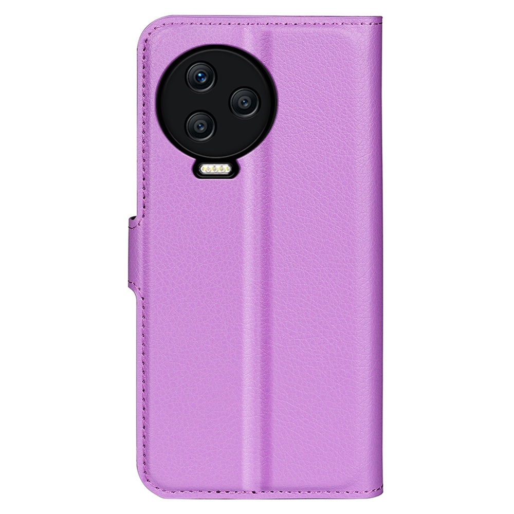 For Infinix Note 12 Pro 4G Anti-Fingerprint PU Leather Wallet Shell Flip Stand Litchi Texture Phone Case Cover