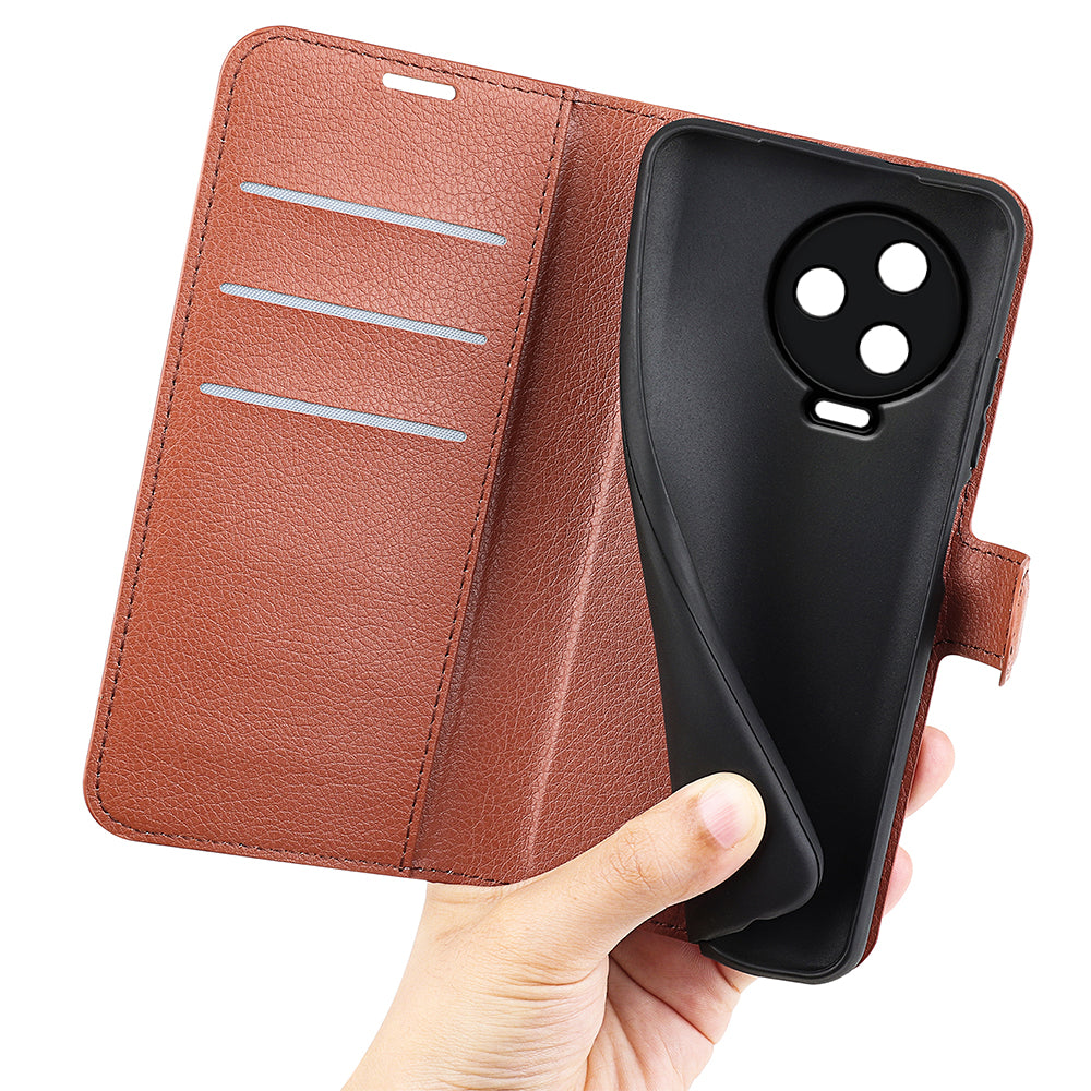 For Infinix Note 12 Pro 4G Anti-Fingerprint PU Leather Wallet Shell Flip Stand Litchi Texture Phone Case Cover