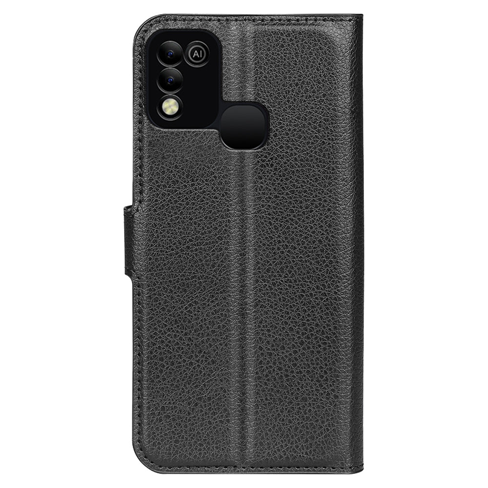 For Infinix Hot 11 Play Litchi Texture PU Leather Wallet Anti-drop Shell Flip Stand Phone Case
