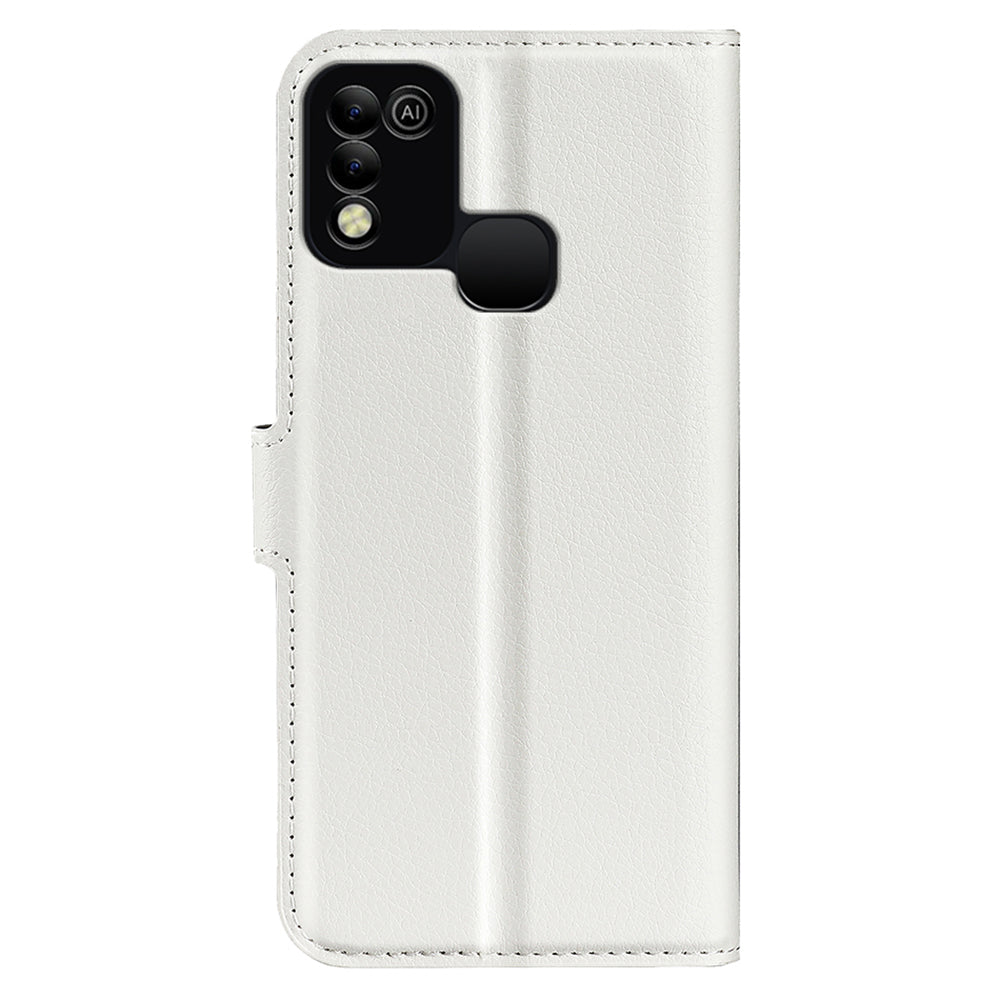 For Infinix Hot 11 Play Litchi Texture PU Leather Wallet Anti-drop Shell Flip Stand Phone Case