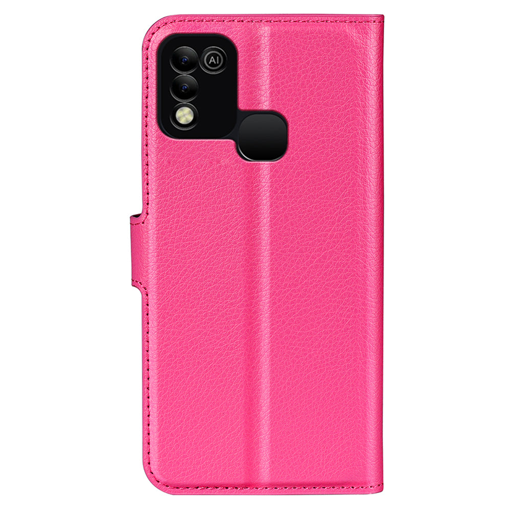 For Infinix Hot 11 Play Litchi Texture PU Leather Wallet Anti-drop Shell Flip Stand Phone Case