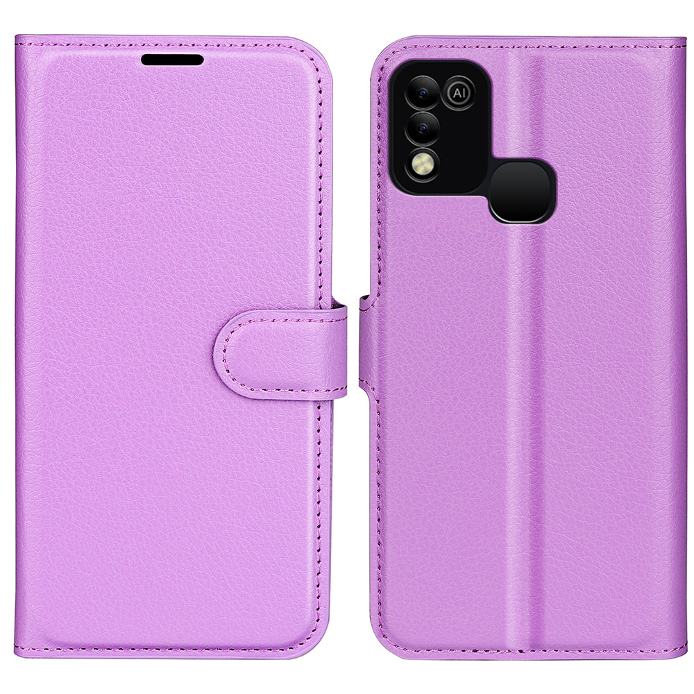 For Infinix Hot 11 Play Litchi Texture PU Leather Wallet Anti-drop Shell Flip Stand Phone Case