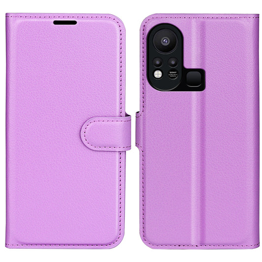 Phone Cover for Infinix Hot 11s , PU Leather Wallet Anti-drop Shell Flip Stand Litchi Texture Phone Case