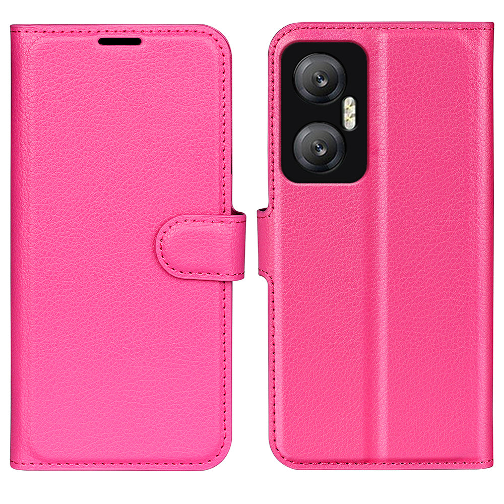 For Infinix Hot 20 5G Anti-Scratch Phone Shell Litchi Texture PU Leather Wallet Anti-Drop Flip Stand Phone Case