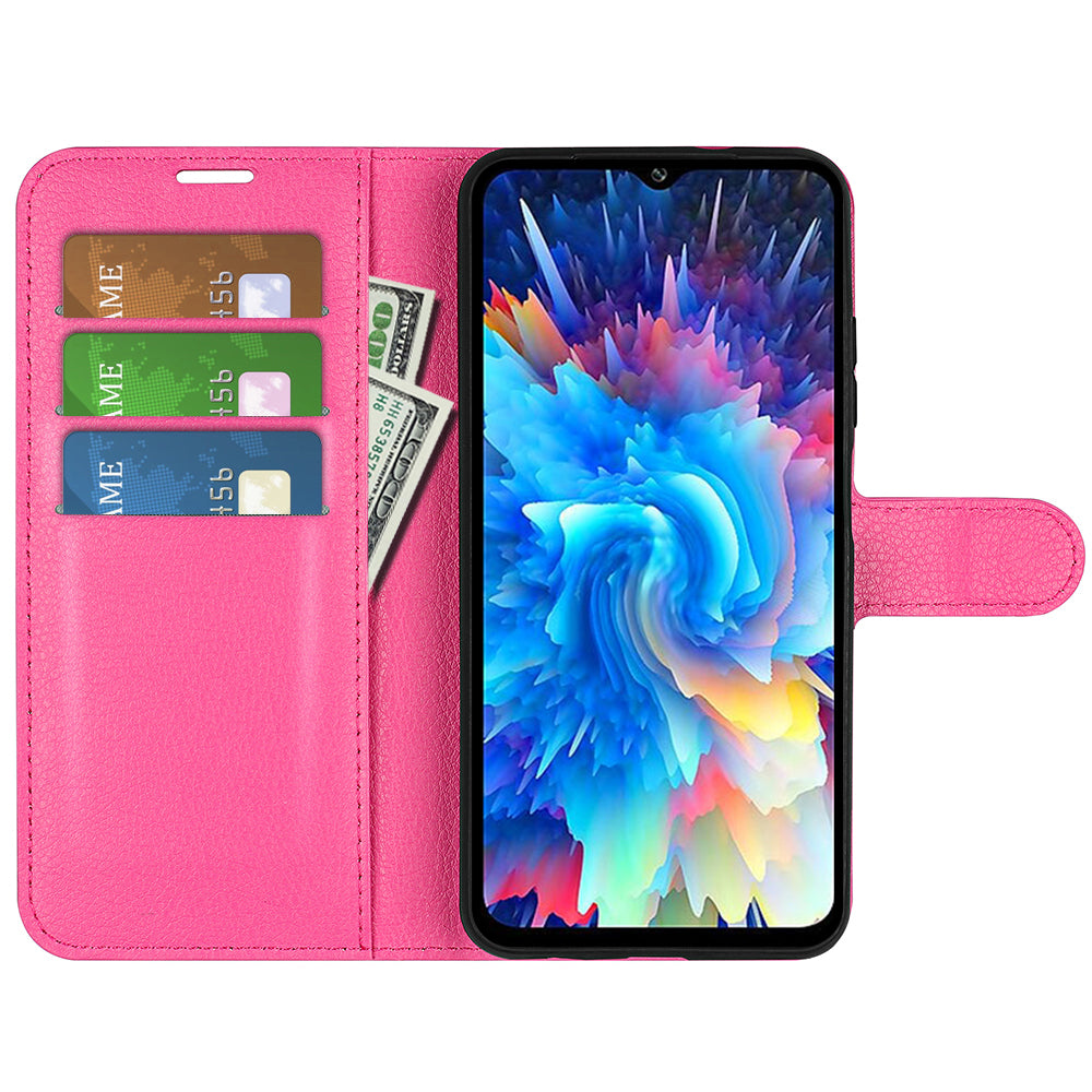 For Infinix Hot 20 5G Anti-Scratch Phone Shell Litchi Texture PU Leather Wallet Anti-Drop Flip Stand Phone Case