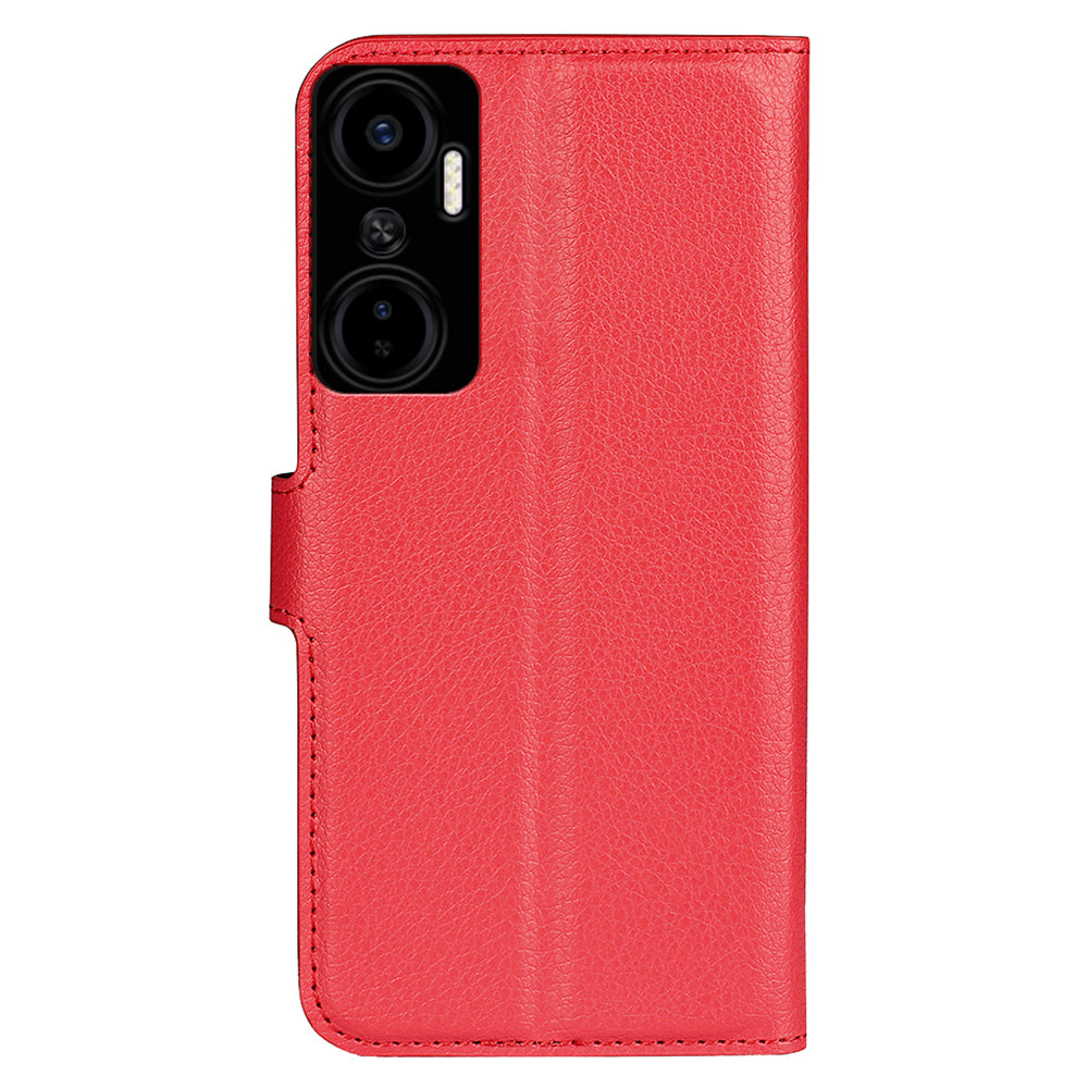 For Infinix Hot 20 4G Anti-drop Shell Flip Stand Phone Case Litchi Texture PU Leather Wallet