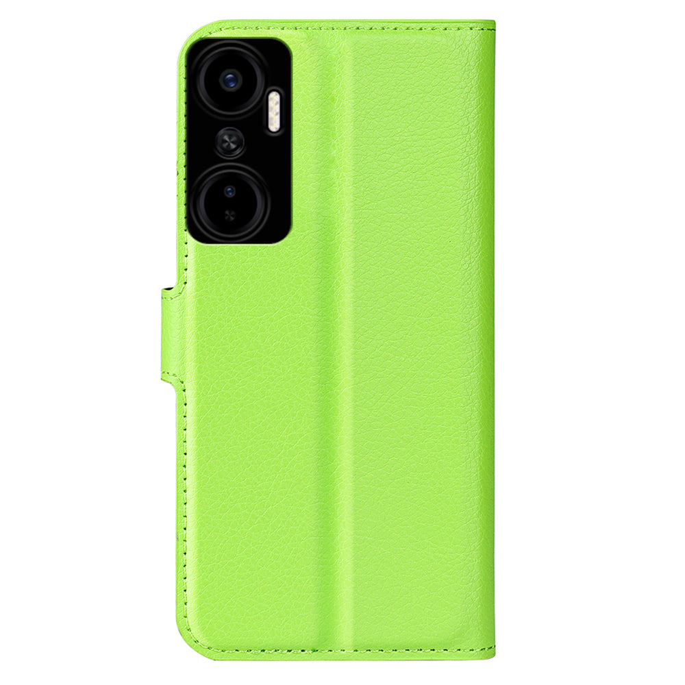 For Infinix Hot 20 4G Anti-drop Shell Flip Stand Phone Case Litchi Texture PU Leather Wallet