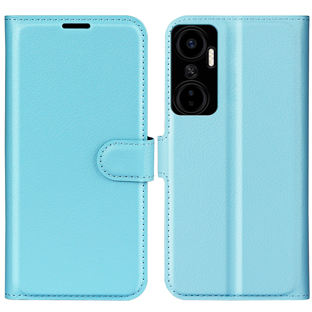 For Infinix Hot 20 4G Anti-drop Shell Flip Stand Phone Case Litchi Texture PU Leather Wallet