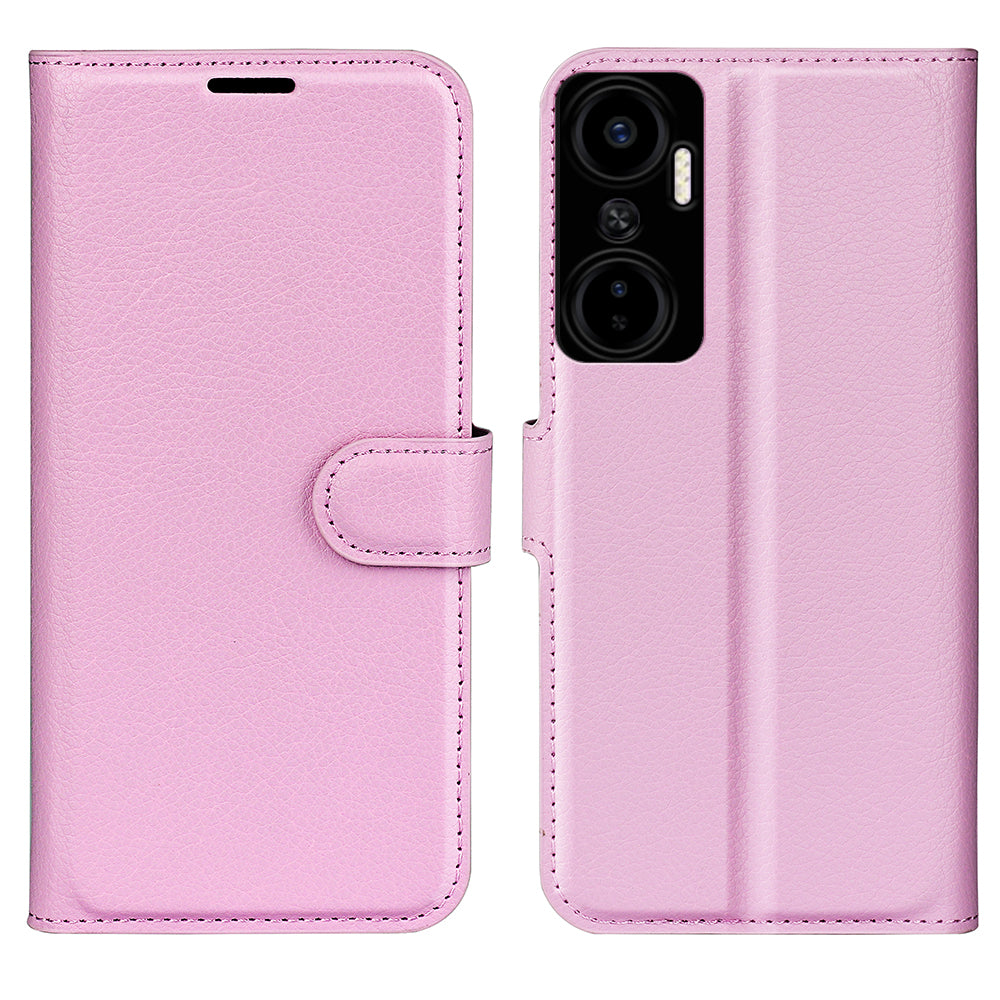 For Infinix Hot 20 4G Anti-drop Shell Flip Stand Phone Case Litchi Texture PU Leather Wallet