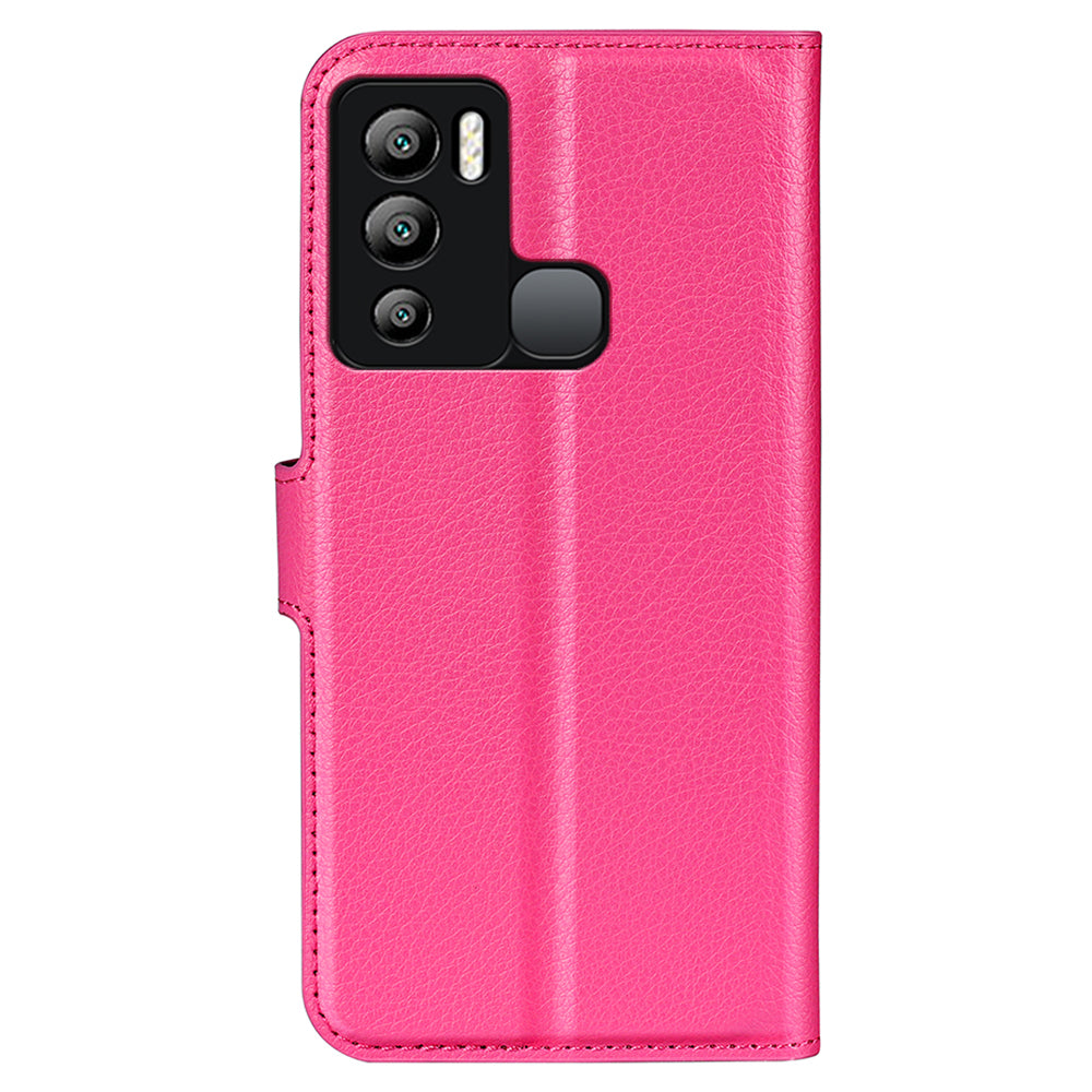 For Infinix Hot 12i 4G Flip Stand Phone Case Litchi Texture PU Leather Wallet Anti-Dust Phone Shell
