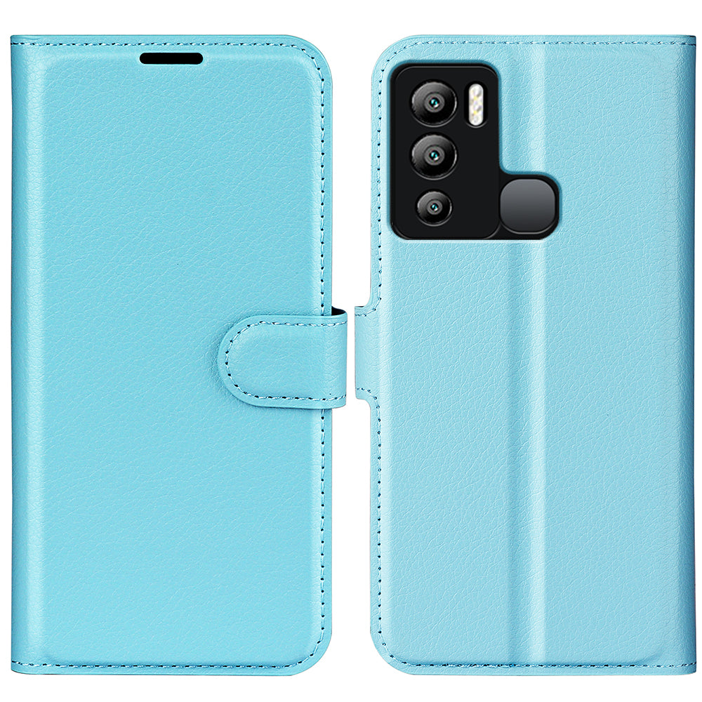 For Infinix Hot 12i 4G Flip Stand Phone Case Litchi Texture PU Leather Wallet Anti-Dust Phone Shell