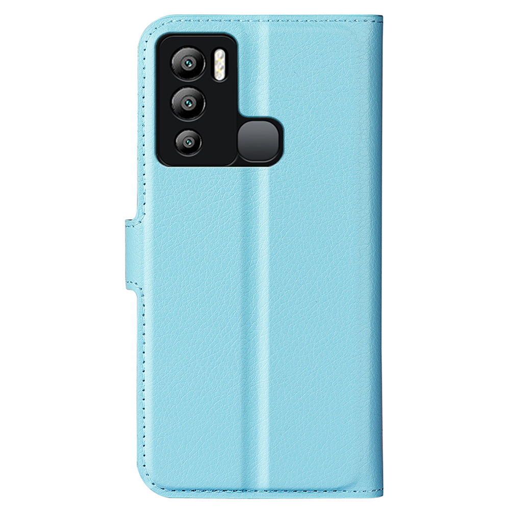 For Infinix Hot 12i 4G Flip Stand Phone Case Litchi Texture PU Leather Wallet Anti-Dust Phone Shell