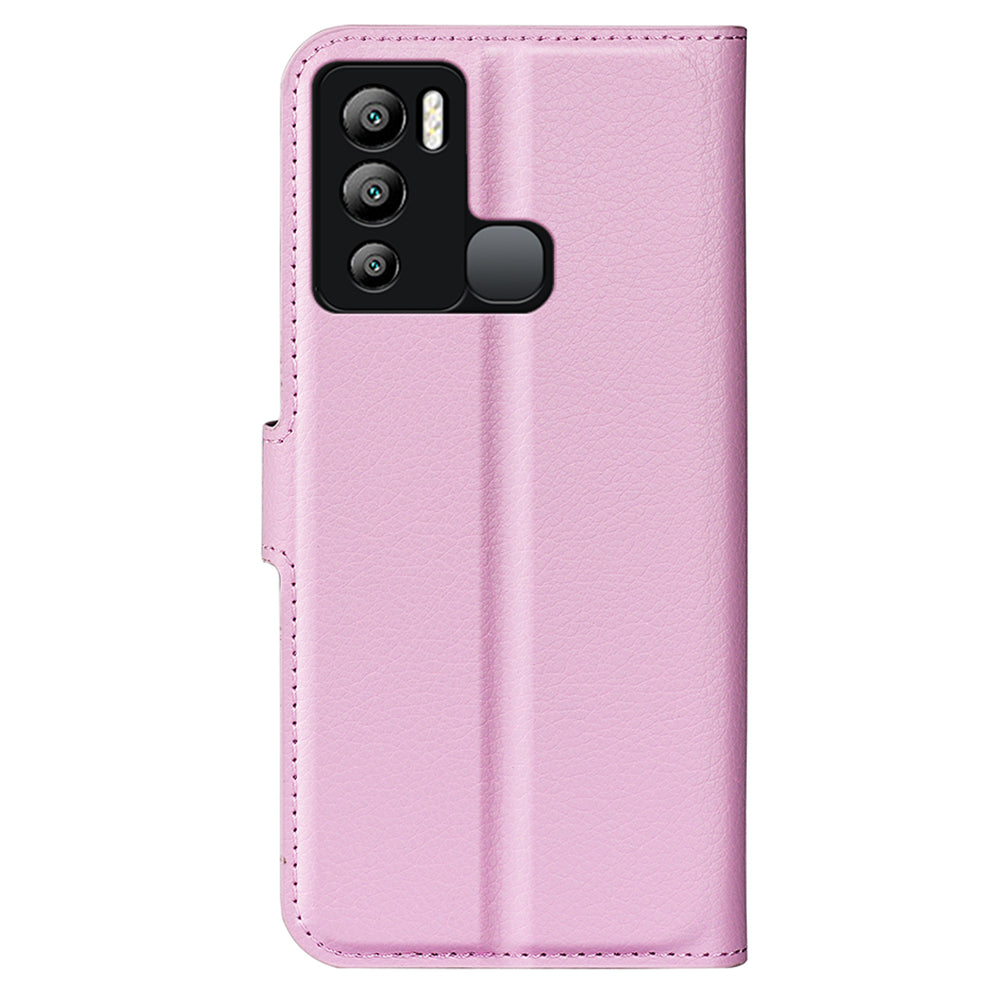 For Infinix Hot 12i 4G Flip Stand Phone Case Litchi Texture PU Leather Wallet Anti-Dust Phone Shell