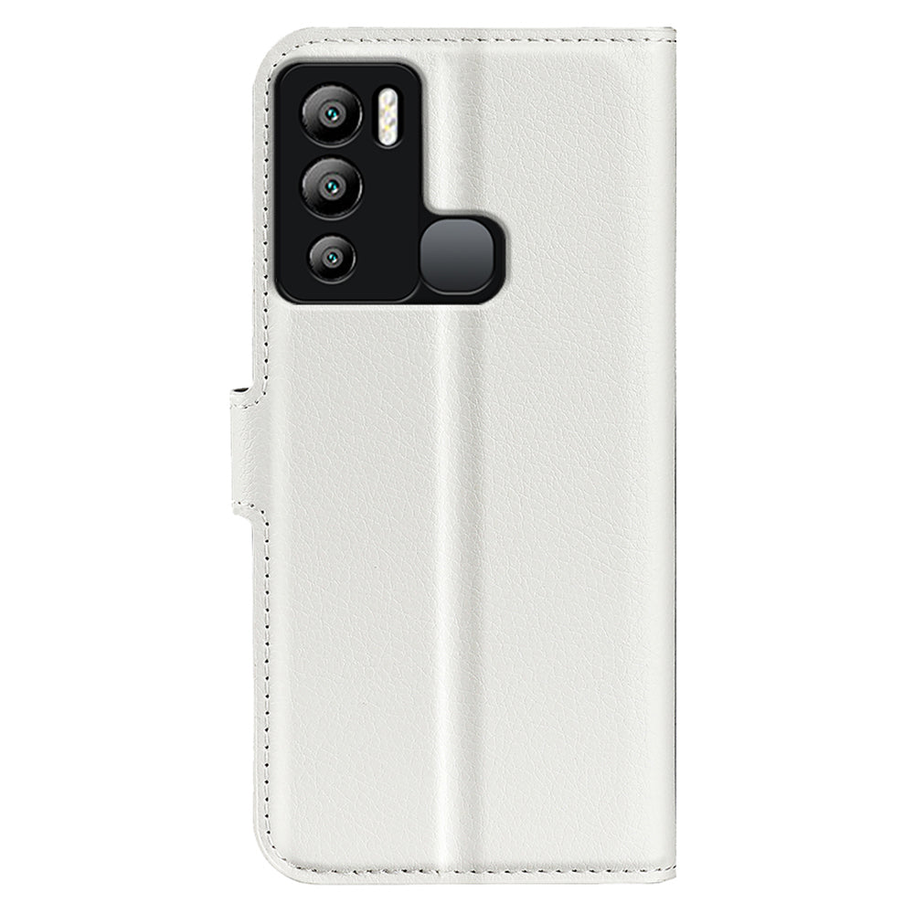 For Infinix Hot 12i 4G Flip Stand Phone Case Litchi Texture PU Leather Wallet Anti-Dust Phone Shell