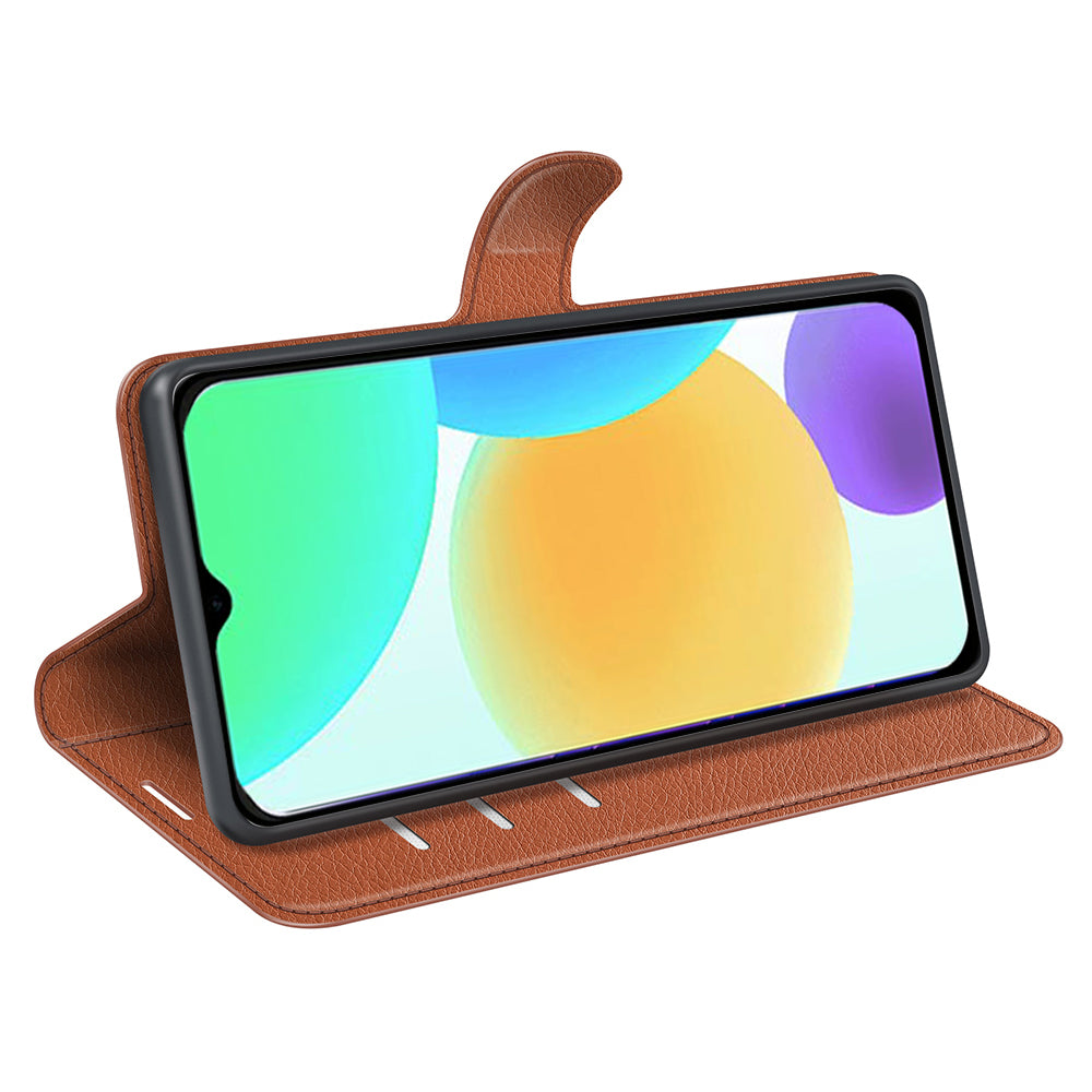 For Infinix Smart 6 Wallet Anti-drop Shell Litchi Texture PU Leather Flip Stand Phone Case Cover
