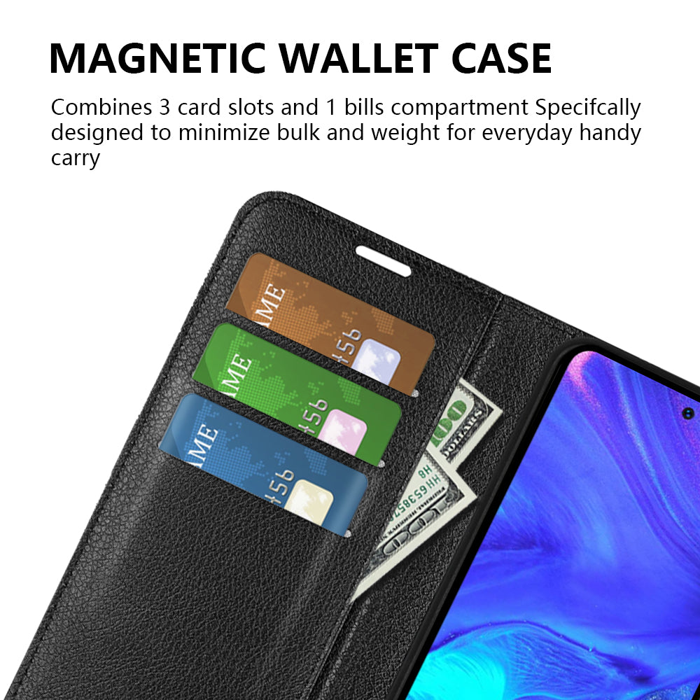 For Infinix Note 10 Pro Litchi Texture PU Leather Wallet Anti-drop Shell Flip Stand Phone Case