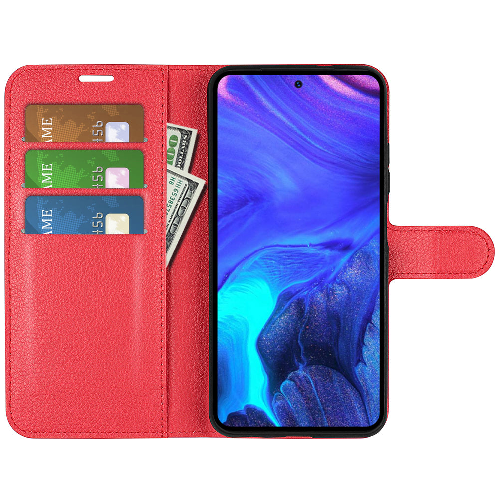 For Infinix Note 10 Pro Litchi Texture PU Leather Wallet Anti-drop Shell Flip Stand Phone Case
