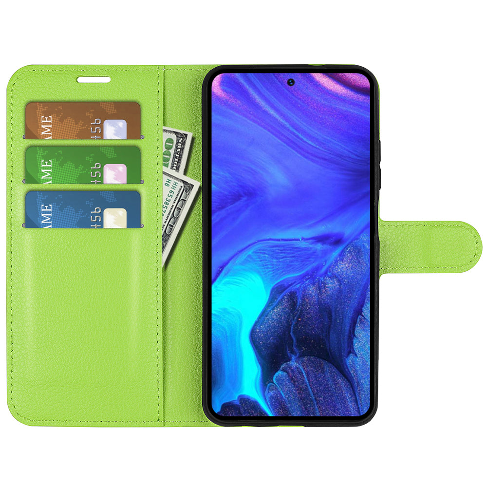 For Infinix Note 10 Pro Litchi Texture PU Leather Wallet Anti-drop Shell Flip Stand Phone Case