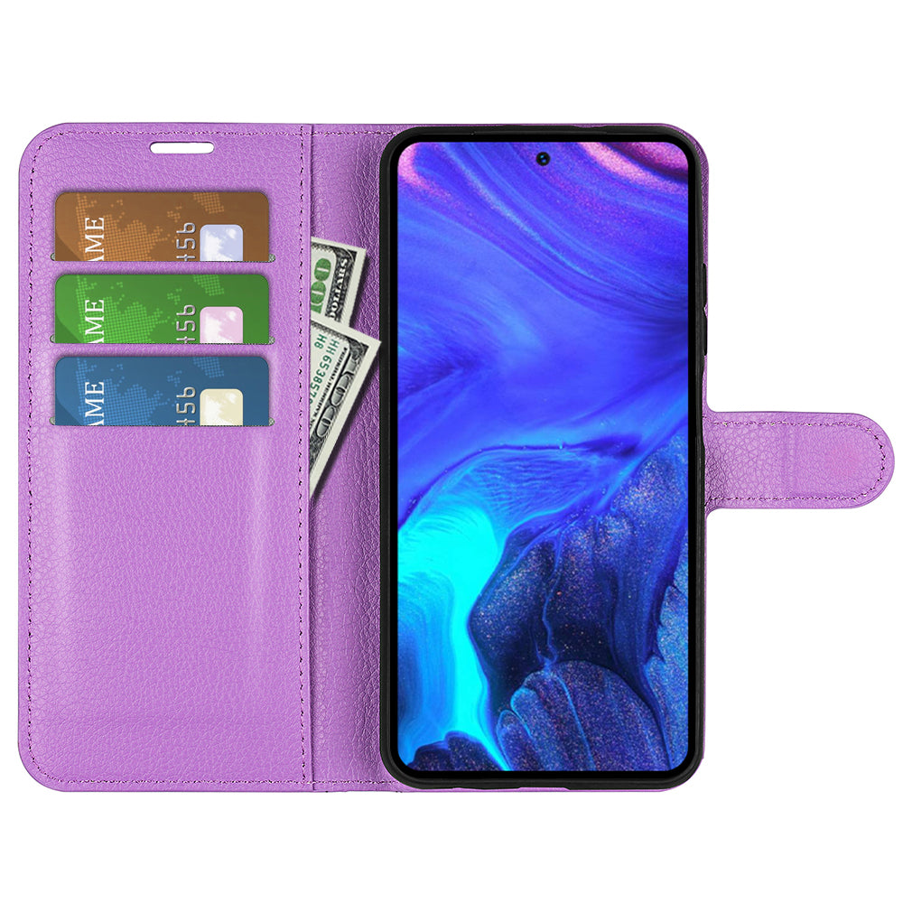 For Infinix Note 10 Pro Litchi Texture PU Leather Wallet Anti-drop Shell Flip Stand Phone Case