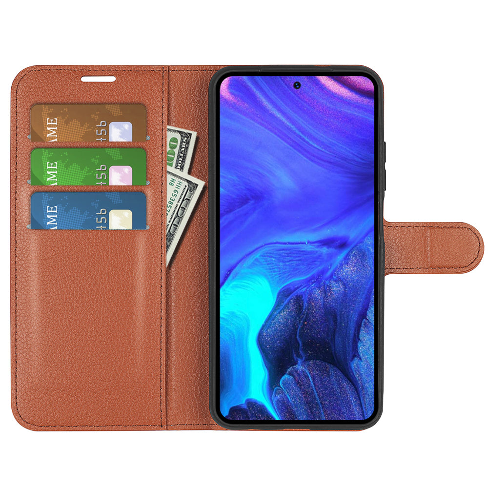 For Infinix Note 10 Pro Litchi Texture PU Leather Wallet Anti-drop Shell Flip Stand Phone Case
