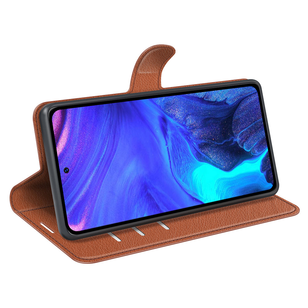 For Infinix Note 10 Pro Litchi Texture PU Leather Wallet Anti-drop Shell Flip Stand Phone Case