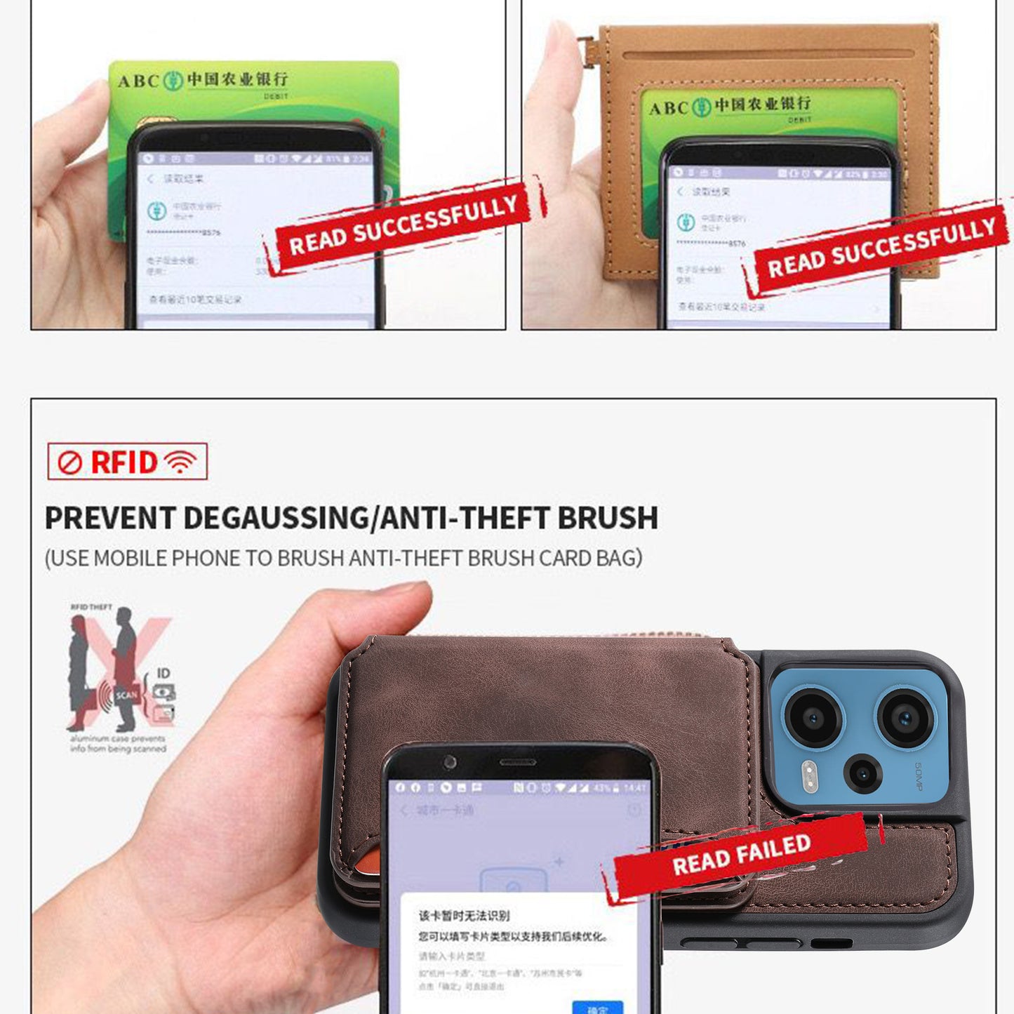 RFID Blocking Phone Case for Xiaomi Redmi Note 12 Pro 5G / Note 12 Pro Speed 5G / Poco X5 Pro 5G , Leather Coated TPU Wallet Kickstand Cover