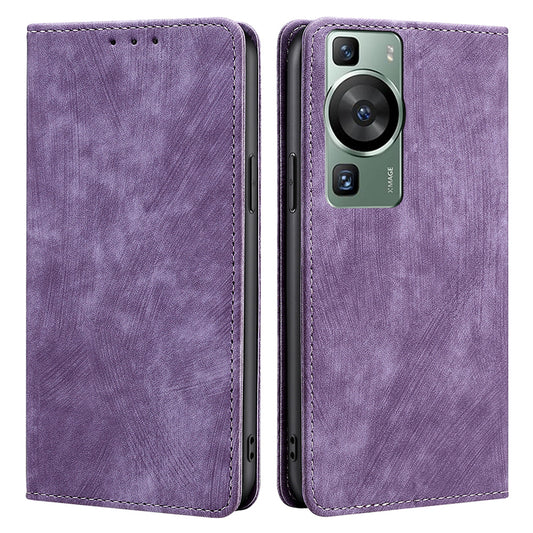 For Huawei P60 / P60 Pro PU Leather Stand Wallet RFID Blocking Phone Case Anti-scratch Flip Cover