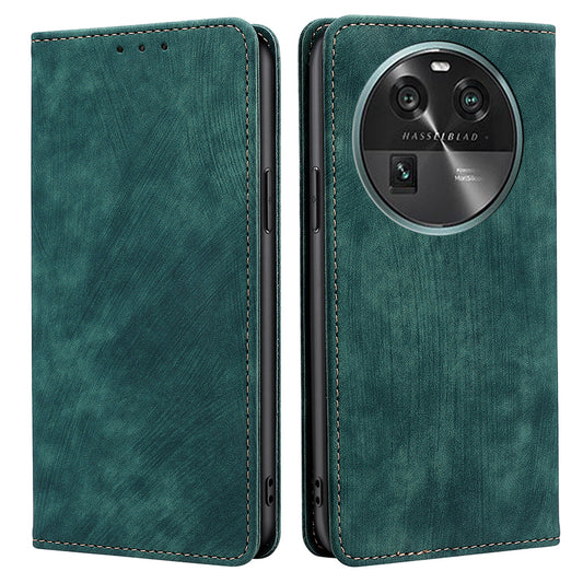 RFID Blocking Shell for Oppo Find X6 PU Leather Stand Wallet Drop-proof Phone Case Flip Cover