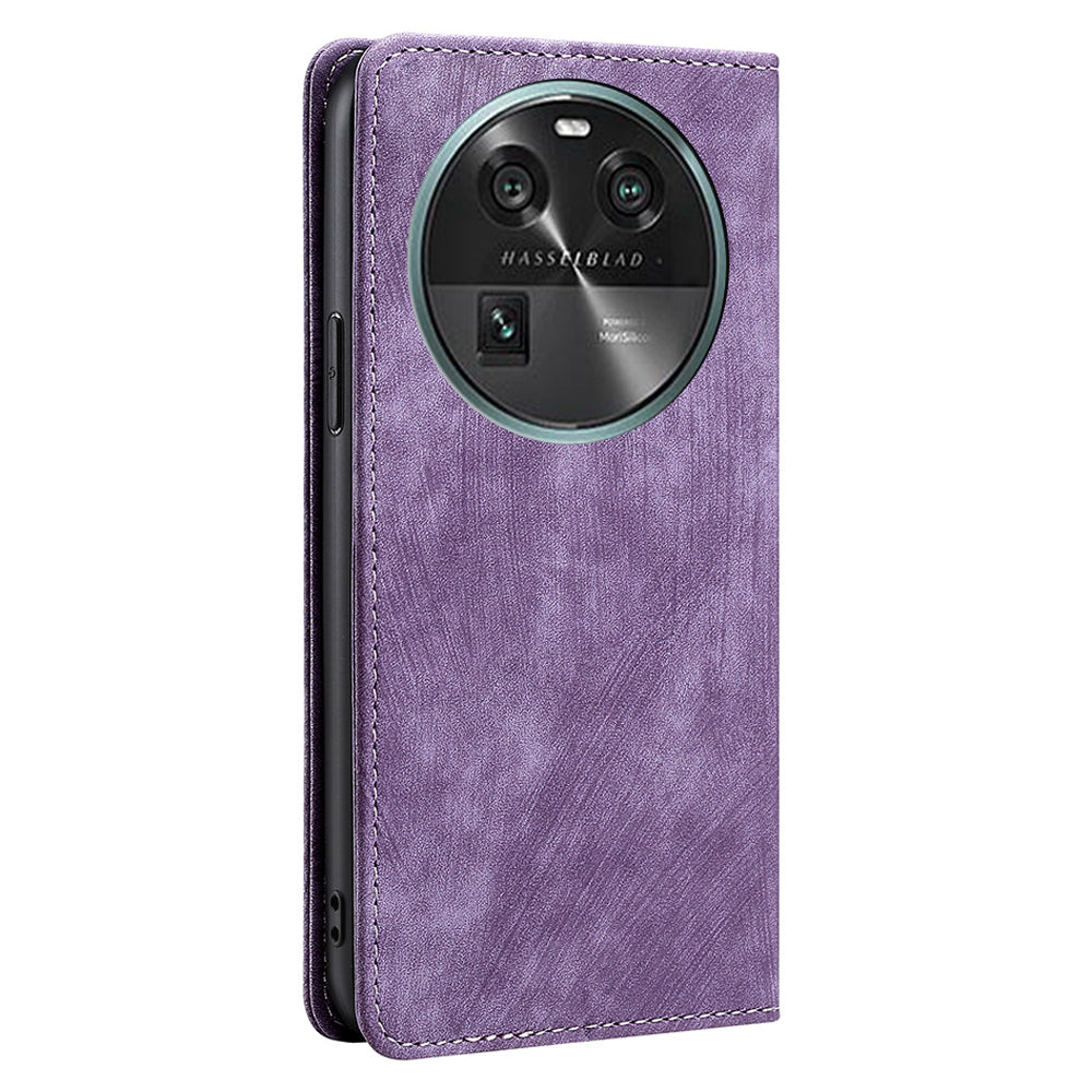 RFID Blocking Shell for Oppo Find X6 PU Leather Stand Wallet Drop-proof Phone Case Flip Cover