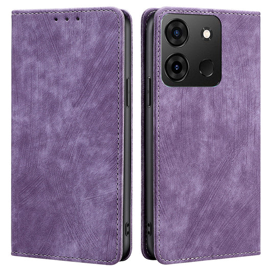 For Infinix Smart 7 4G Phone Cover, PU Leather RFID Blocking Shockproof Case with Stand Wallet