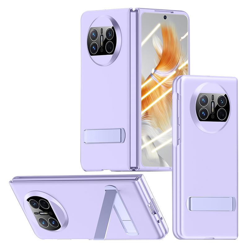 For Huawei Mate X3 5G Kickstand Folding Phone Case Hard PC Phone Cover with Tempered Glass Screen Film