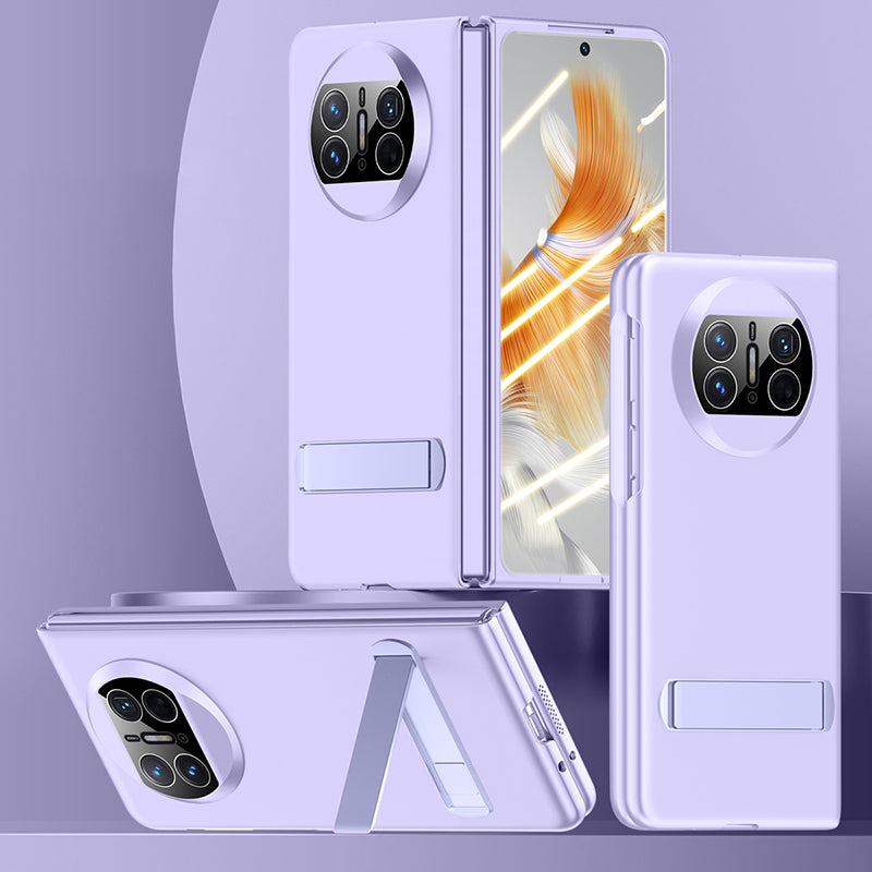 For Huawei Mate X3 5G Kickstand Folding Phone Case Hard PC Phone Cover with Tempered Glass Screen Film
