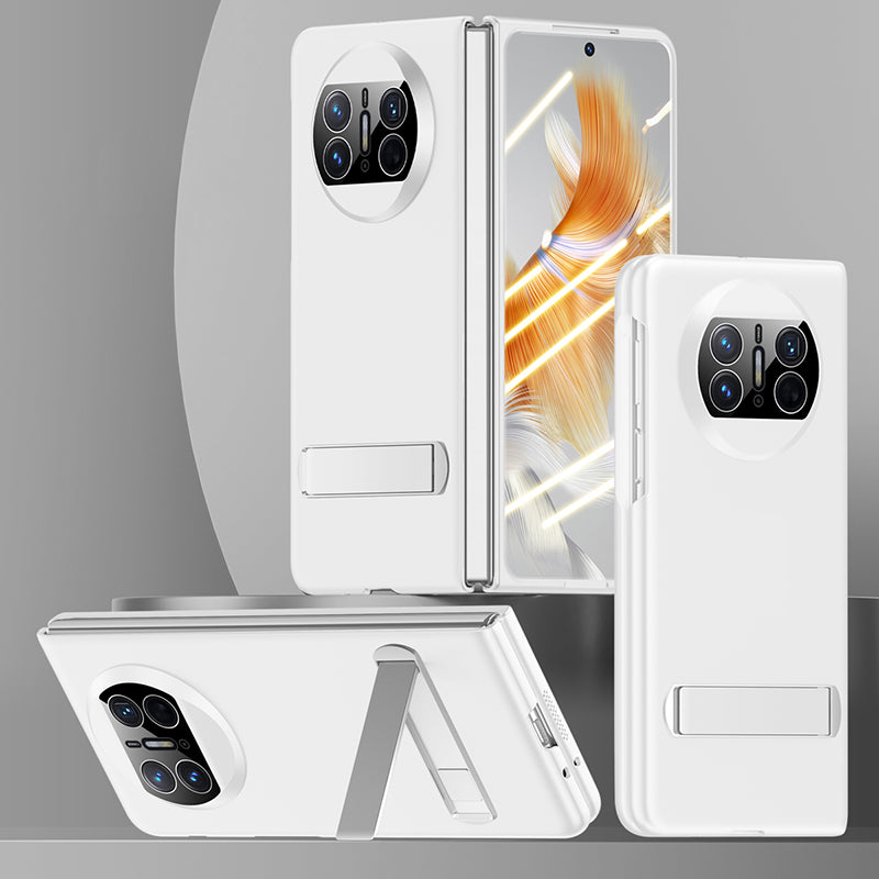 For Huawei Mate X3 5G Kickstand Folding Phone Case Hard PC Phone Cover with Tempered Glass Screen Film