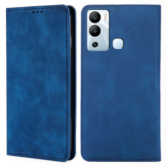 For Infinix Hot 12i 4G Card Holder PU Leather Case Skin-touch Stand Mobile Phone Cover