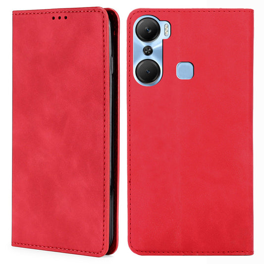For Infinix Hot 12 Pro 4G Card Holder Phone Case Skin-touch Leather Stand Cover