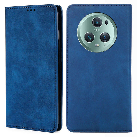 PU Leather Case for Honor Magic5 Pro Card Holder Skin-touch Stand Mobile Phone Cover