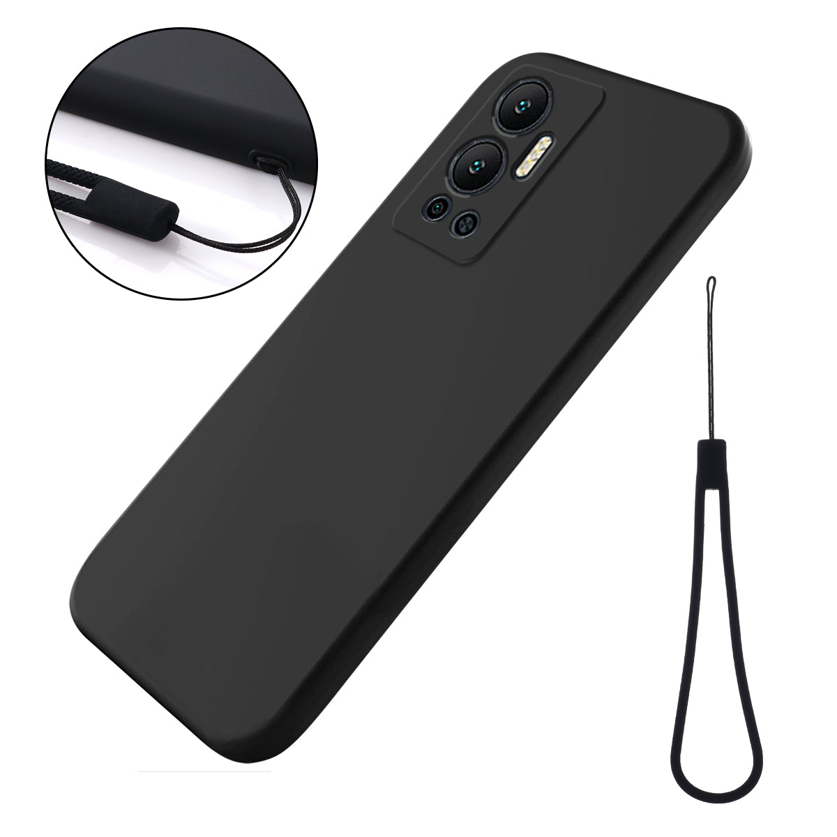 For Infinix Hot 12 4G Liquid Silicone Shockproof Phone Case Anti-Scratch Soft Lining Back Cover